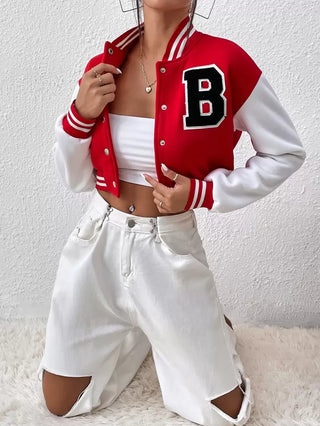 Damen College Jacke Mit Brustbuchstabe | Übergang