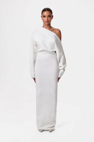 Alina | Damen Abend Strickkleid | Maxi