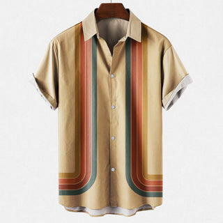 Anthony | Herren Sommer-Kurzarmhemd mit Retro-Print