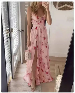 Ayla | Damen Sommerkleid mit Blumenmuster | Maxi