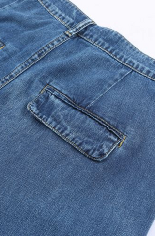 Damen Baggy Jeans Mit Faltenwurf & Weitem Bein