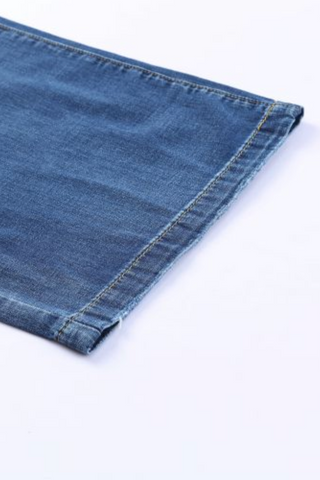Damen Baggy Jeans Mit Faltenwurf & Weitem Bein