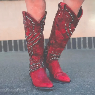 Damen Cowboy Stiefel Mit Nieten | Modern