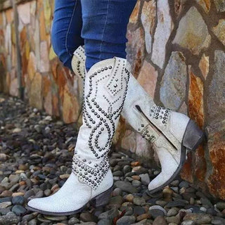 Damen Cowboy Stiefel Mit Nieten | Modern