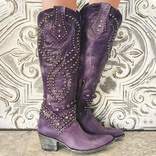 Damen Cowboy Stiefel Mit Nieten | Modern