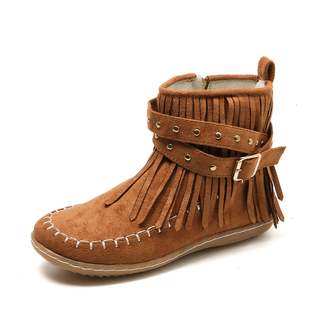 Damen Cowboy Stiefel Mit Schnalle | Fransen