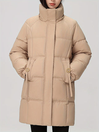 Damen Daunenjacke Mit Hohem Kragen | Winter