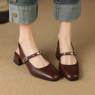 Damen Dirndl Schuhe Mit Blockabsatz | Riemchen