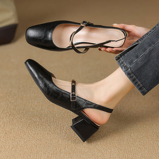 Damen Dirndl Schuhe Mit Blockabsatz | Riemchen