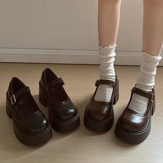 Damen Dirndl Schuhe Mit Schnalle | Plateau