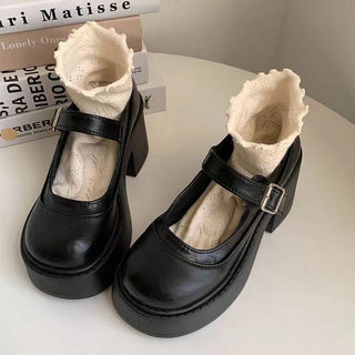 Damen Dirndl Schuhe Mit Schnalle | Plateau