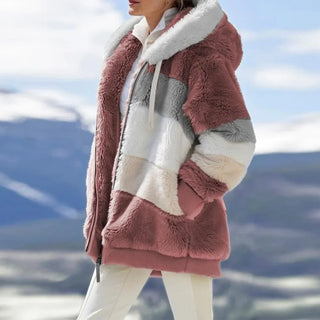 Damen Fleecejacke Mit Blockstreifen | Lang
