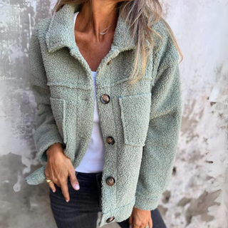 Damen Fleecejacke Mit Brusttaschen | Teddy