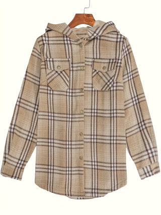 Damen Fleecejacke Mit Karomuster | Herbst