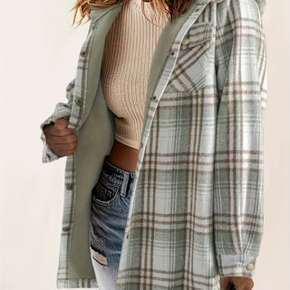 Damen Fleecejacke Mit Karomuster | Herbst