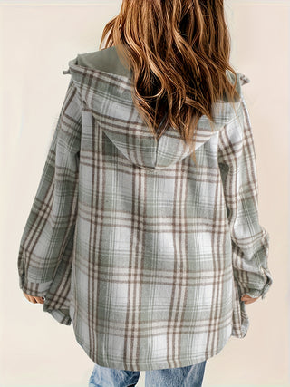 Damen Fleecejacke Mit Karomuster | Herbst