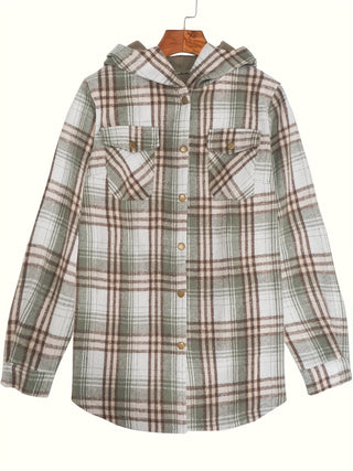 Damen Fleecejacke Mit Karomuster | Herbst