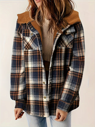 Damen Fleecejacke Mit Karomuster | Herbst