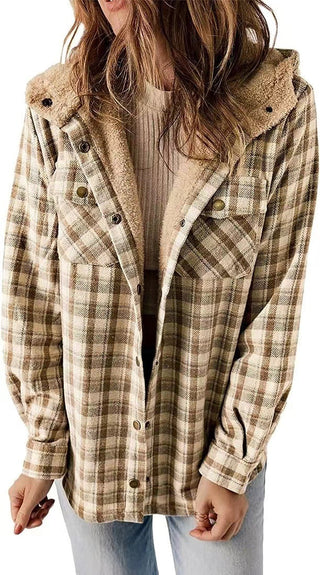 Damen Fleecejacke Mit Karomuster | Teddy