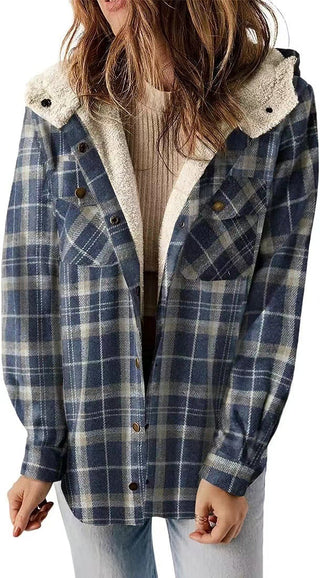 Damen Fleecejacke Mit Karomuster | Teddy
