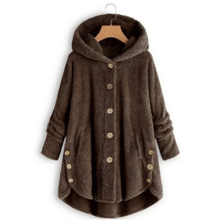 Damen Fleecejacke Mit Knöpfen | Lang