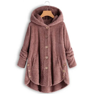 Damen Fleecejacke Mit Knöpfen | Lang