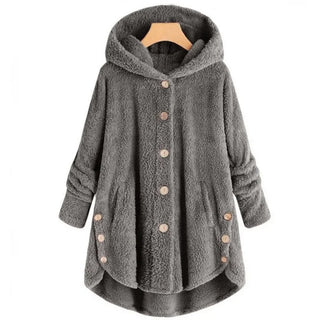 Damen Fleecejacke Mit Knöpfen | Lang