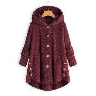 Damen Fleecejacke Mit Knöpfen | Lang