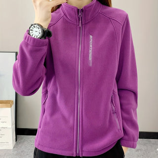 Damen Fleecejacke Mit Stehkragen | Herbst