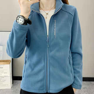 Damen Fleecejacke Mit Stehkragen | Herbst