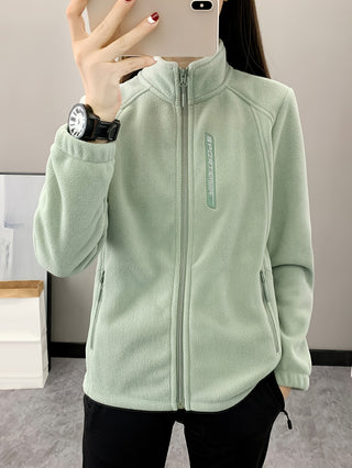 Damen Fleecejacke Mit Stehkragen | Herbst