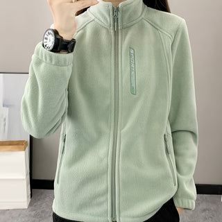 Damen Fleecejacke Mit Stehkragen | Herbst