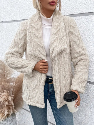Damen Fleecejacke Mit Teddyfell | Kurz