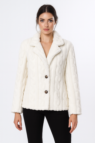 Damen Fleecejacke Mit Teddyfell | Kurz