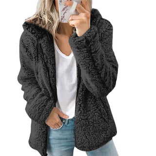 Damen Fleecejacke Mit Teddystruktur | Kurz