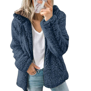 Damen Fleecejacke Mit Teddystruktur | Kurz