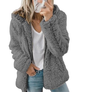 Damen Fleecejacke Mit Teddystruktur | Kurz