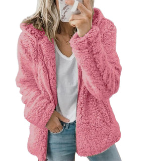 Damen Fleecejacke Mit Teddystruktur | Kurz