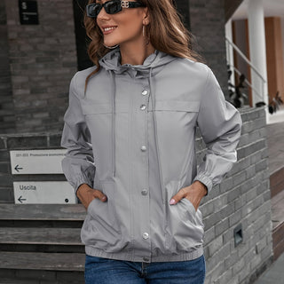 Damen Jacke Mit Druckknöpfen | Übergangs