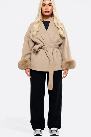 Damen Jacke Mit Fellärmeln | Herbst