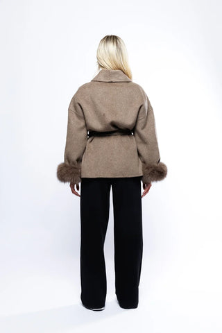 Damen Jacke Mit Fellärmeln | Herbst