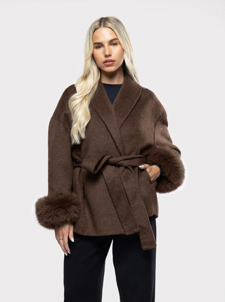 Damen Jacke Mit Fellärmeln | Herbst