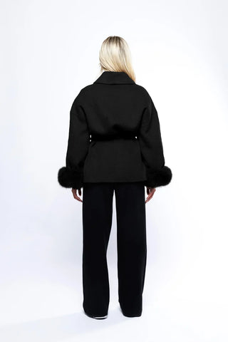 Damen Jacke Mit Fellärmeln | Herbst