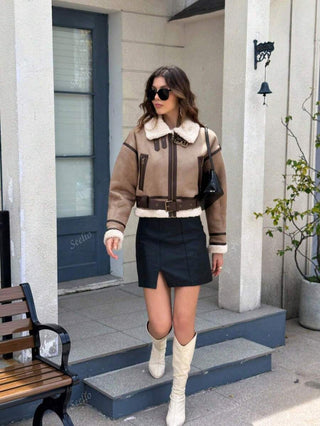 Damen Jacke Mit Teddykragen | Herbst