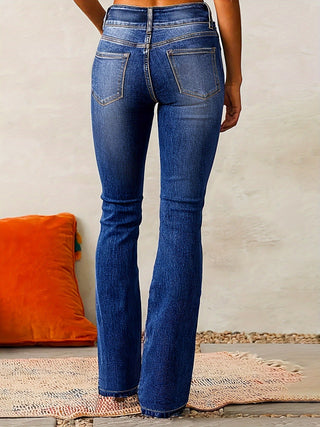 Damen Jeans Mit Hohem Bund & Ausgestelltem Bein