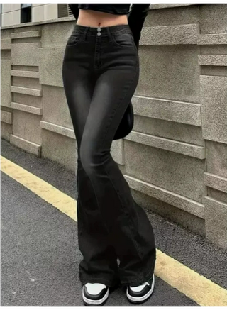 Damen Jeans Mit Schlagbein & Figurbetont