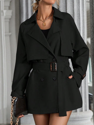 Damen Kurzer Trenchcoat Mit Gürtel | Regenmantel