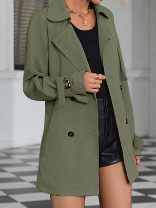 Damen Kurzer Trenchcoat Mit Gürtel | Regenmantel
