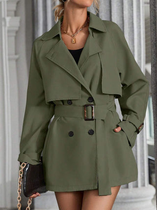 Damen Kurzer Trenchcoat Mit Gürtel | Regenmantel