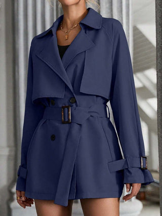 Damen Kurzer Trenchcoat Mit Gürtel | Regenmantel